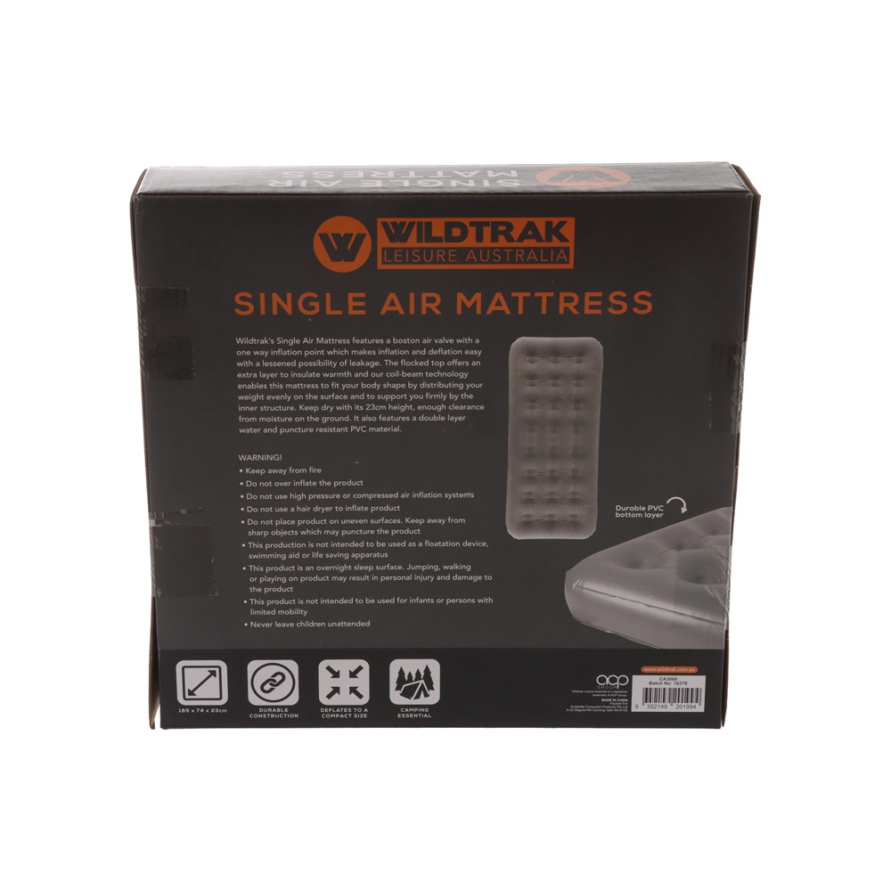 Wildtrak Coil-Beam Inflatable Single Air Mattress 