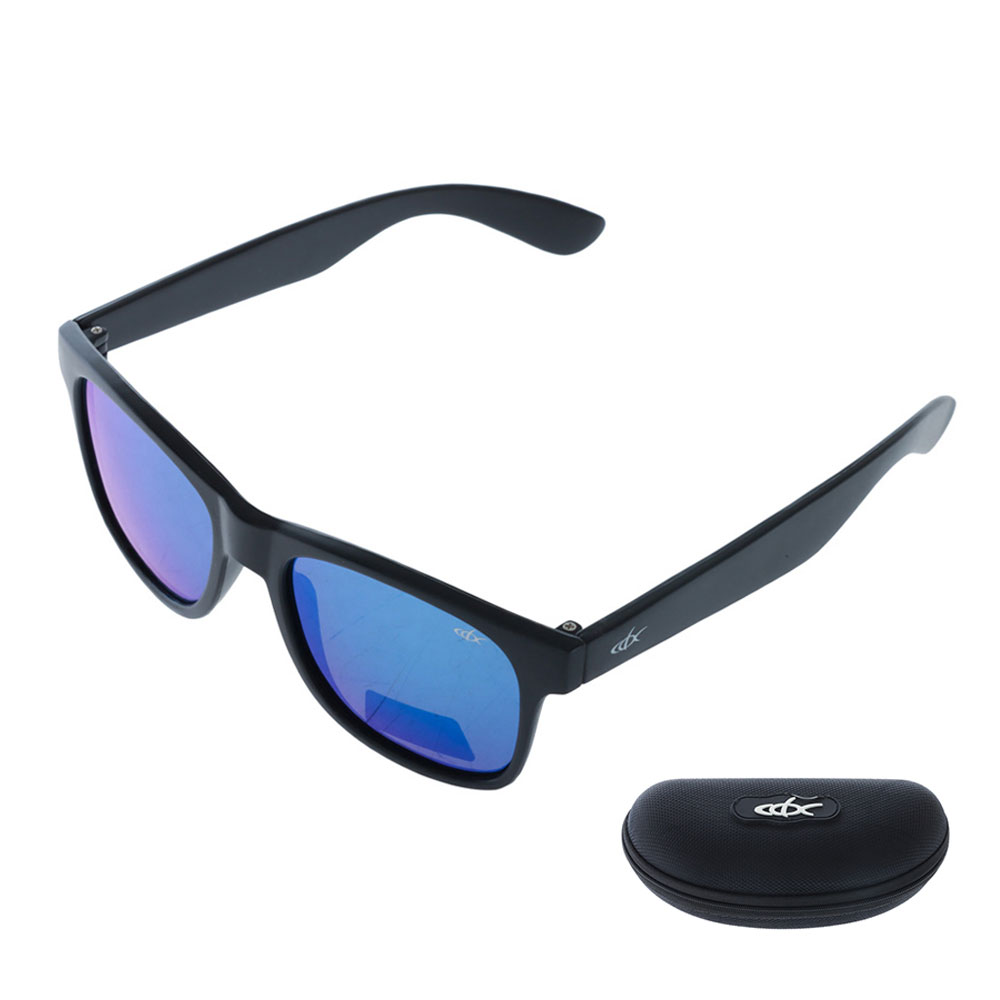 CDX The Banner Polarised Sunglasses Black Frame with Blue Revo Lens