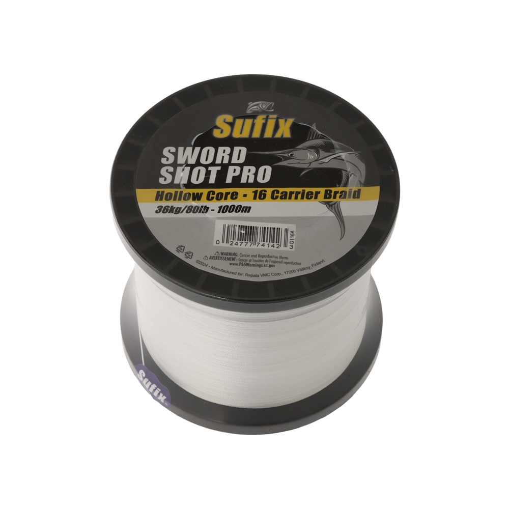 Sufix Hollow Core 16 Carrier Braid White 1000m 80lb