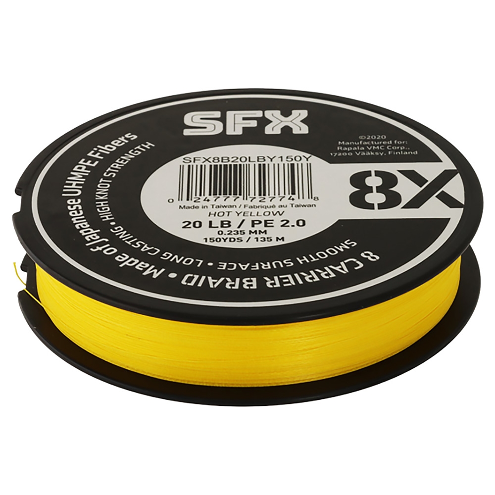 Sufix SFX 8X Braid Hot Yellow 150yd 20lb 0.235mm