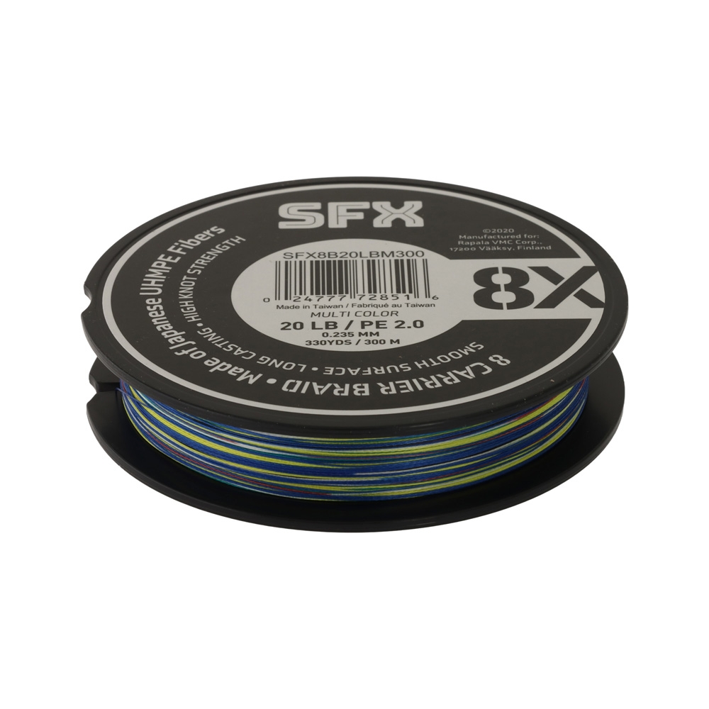Sufix SFX 8X Braid Multi-Colour 300yd 20lb 0.235mm