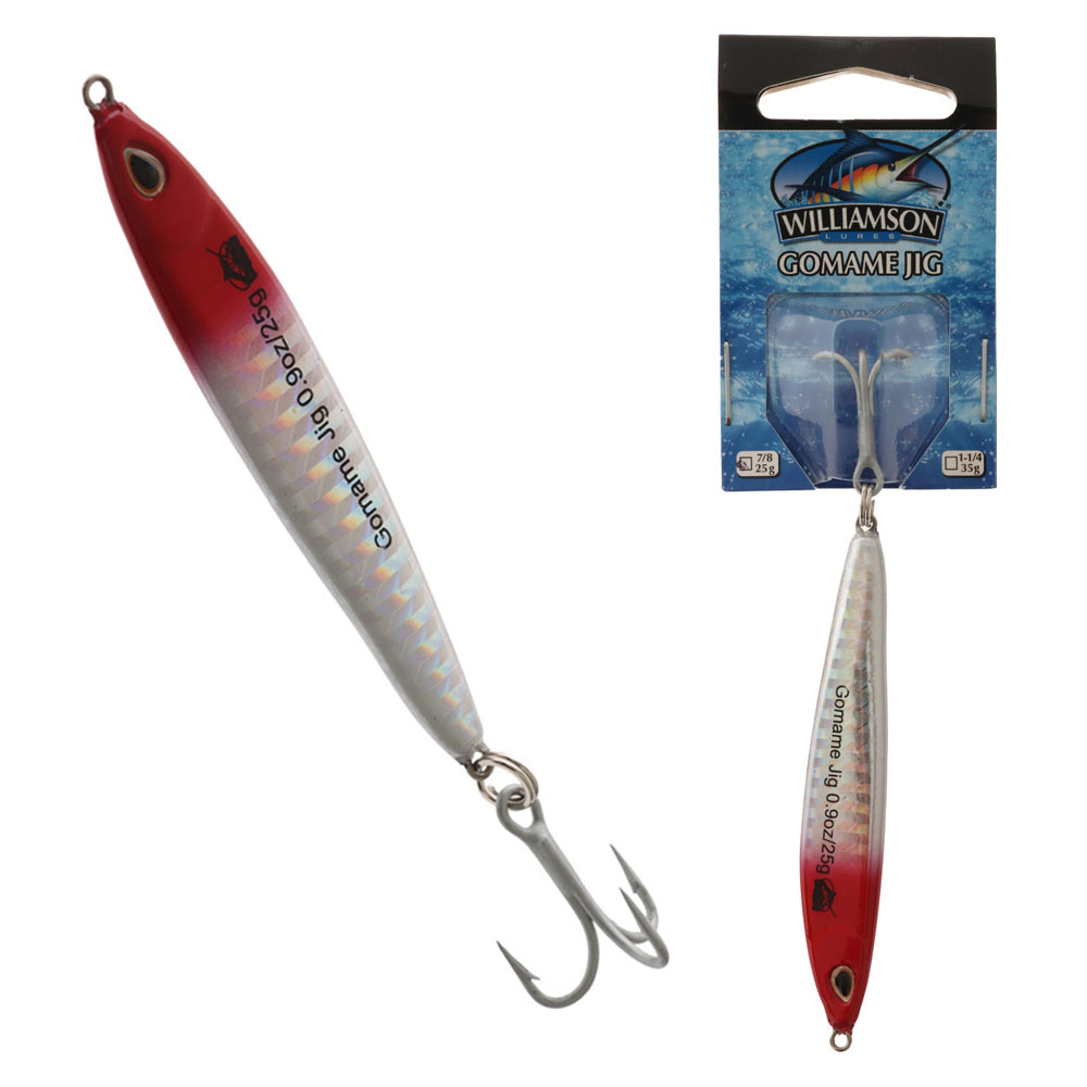 Williamson Gomame Metal Jig 76mm 25g Silver Red Head