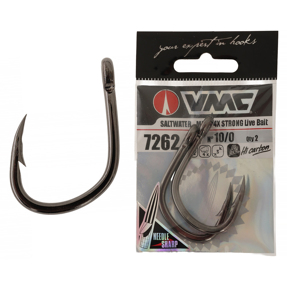 VMC Heavy-duty Live Bait Hook Black 10/0 Qty 2