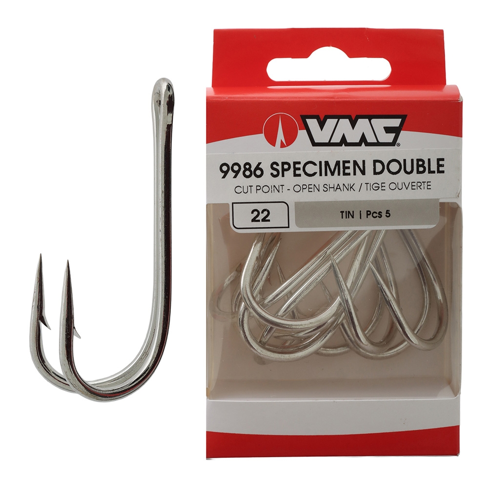 VMC 9986 Specimen Big Game Double Hook Qty 5 Size 22