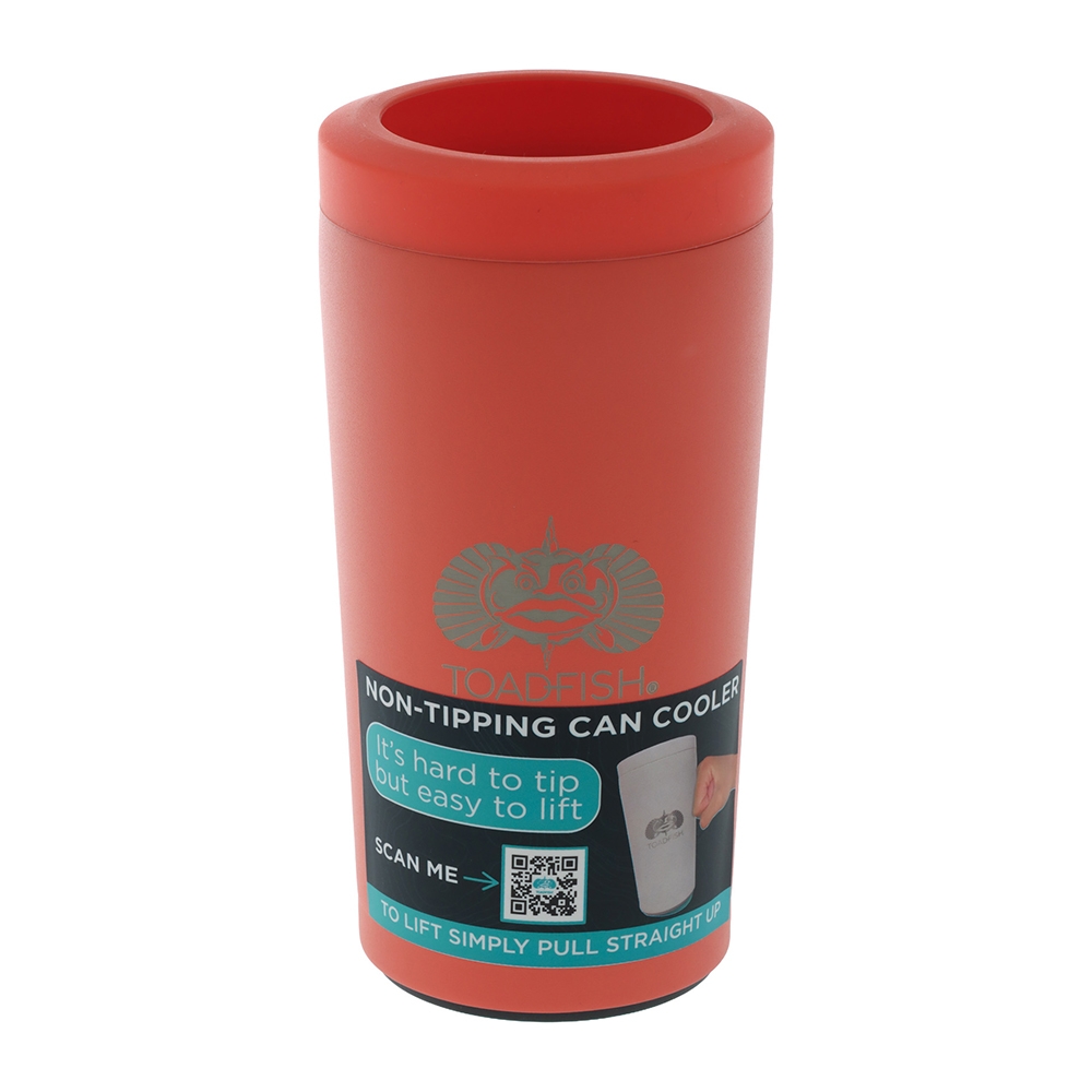 Toadfish Universal 2.0 Non-Tipping Can Coozie / Stubby Holder 12oz Coral