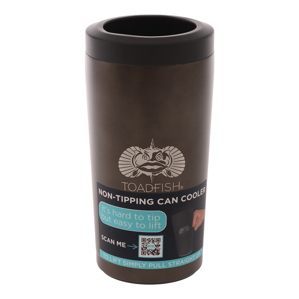 Toadfish Universal 2.0 Non-Tipping Can Coozie / Stubby Holder 12oz Graphite
