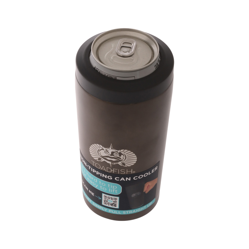 Toadfish Universal 2.0 Non-Tipping Can Coozie / Stubby Holder 12oz/355ml Graphite