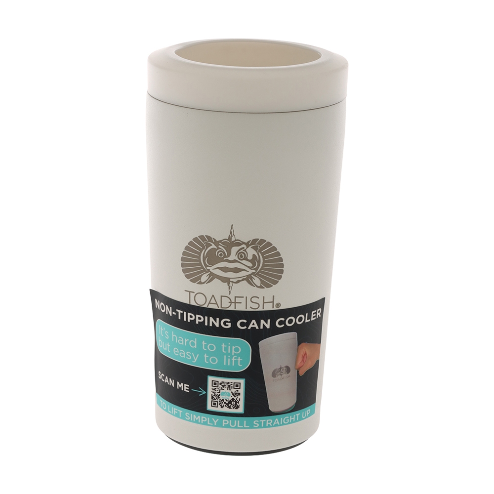 Toadfish Universal 2.0 Non-Tipping Can Coozie / Stubby Holder 12oz White