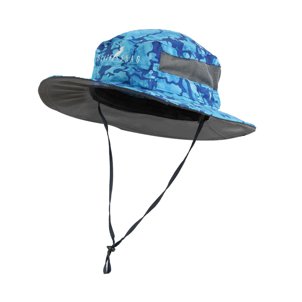 Black Shag UPF50+ Breathable Bucket Hat Ocean Camo
