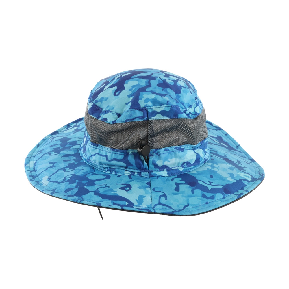 Black Shag UPF50+ Breathable Bucket Hat Ocean Camo