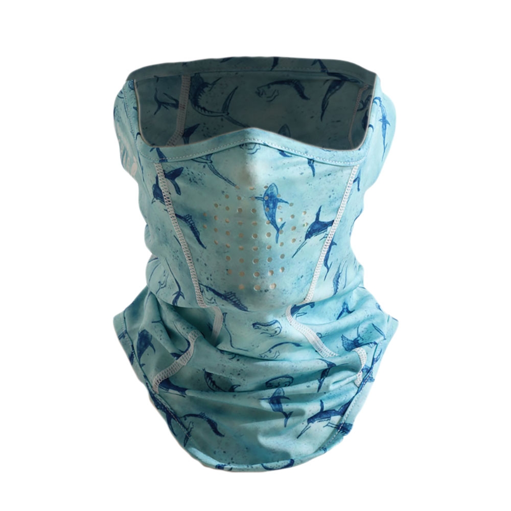 Black Shag Neck Gaiter Fish Camo 