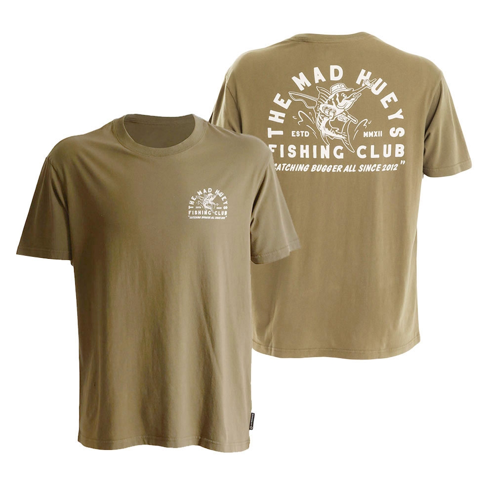 The Mad Hueys Fishing Club Mens T-Shirt Olive