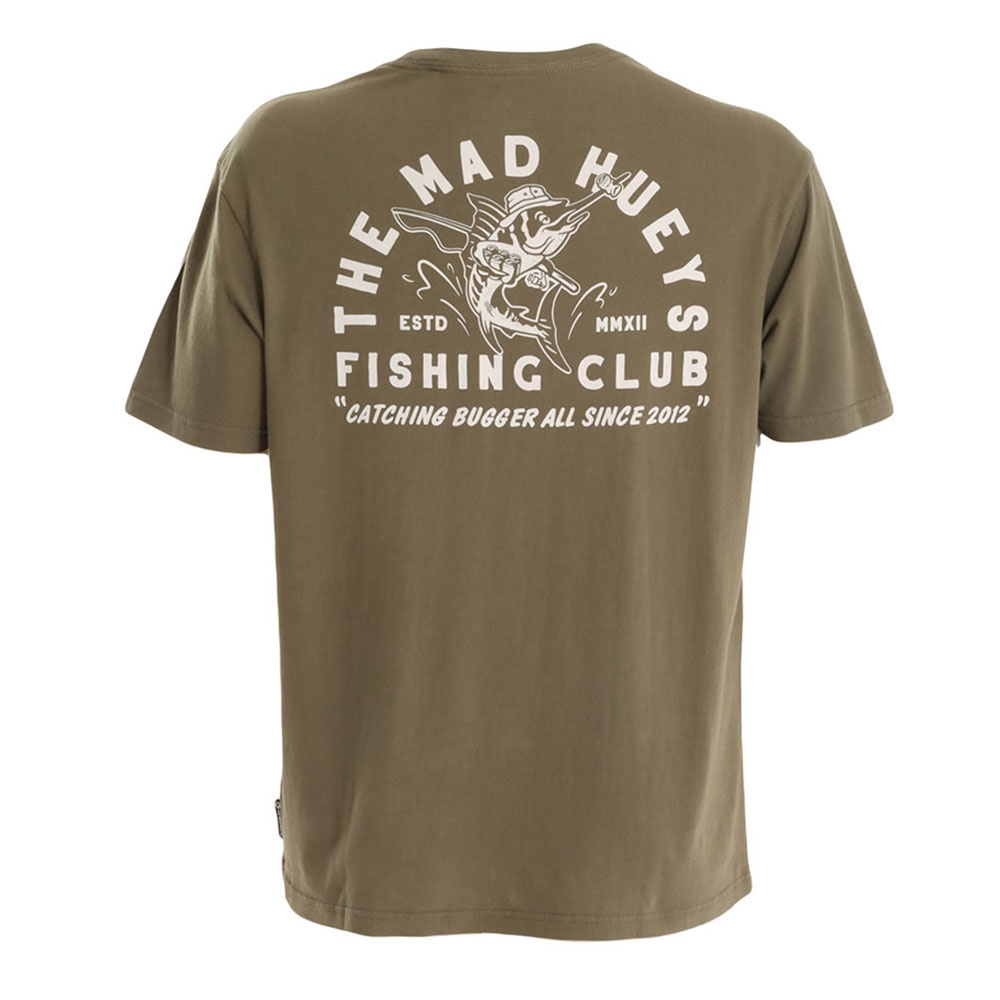 The Mad Hueys Fishing Club Mens T-Shirt Olive