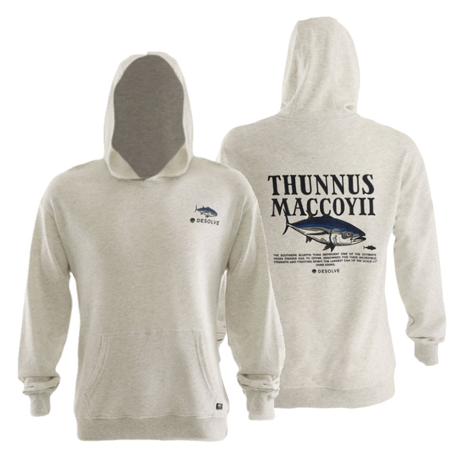 Desolve Bluefin Midweight Mens Hoodie Light Grey Marle