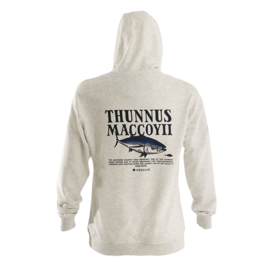 Desolve Bluefin Midweight Mens Hoodie Light Grey Marle