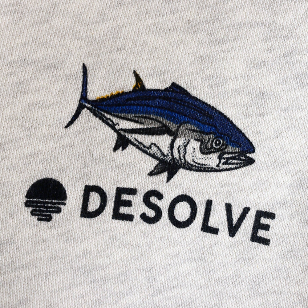 Desolve Bluefin Midweight Mens Hoodie Light Grey Marle