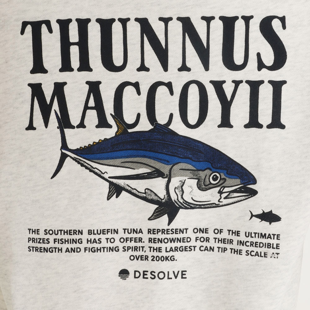 Desolve Bluefin Midweight Mens Hoodie Light Grey Marle