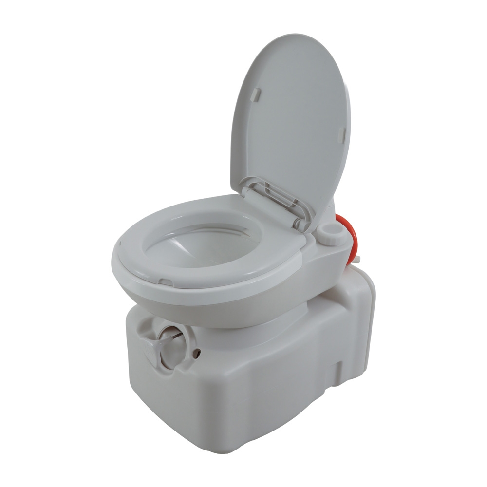 Deluxe Portable Toilet with Pump Flush and Wheels 22L