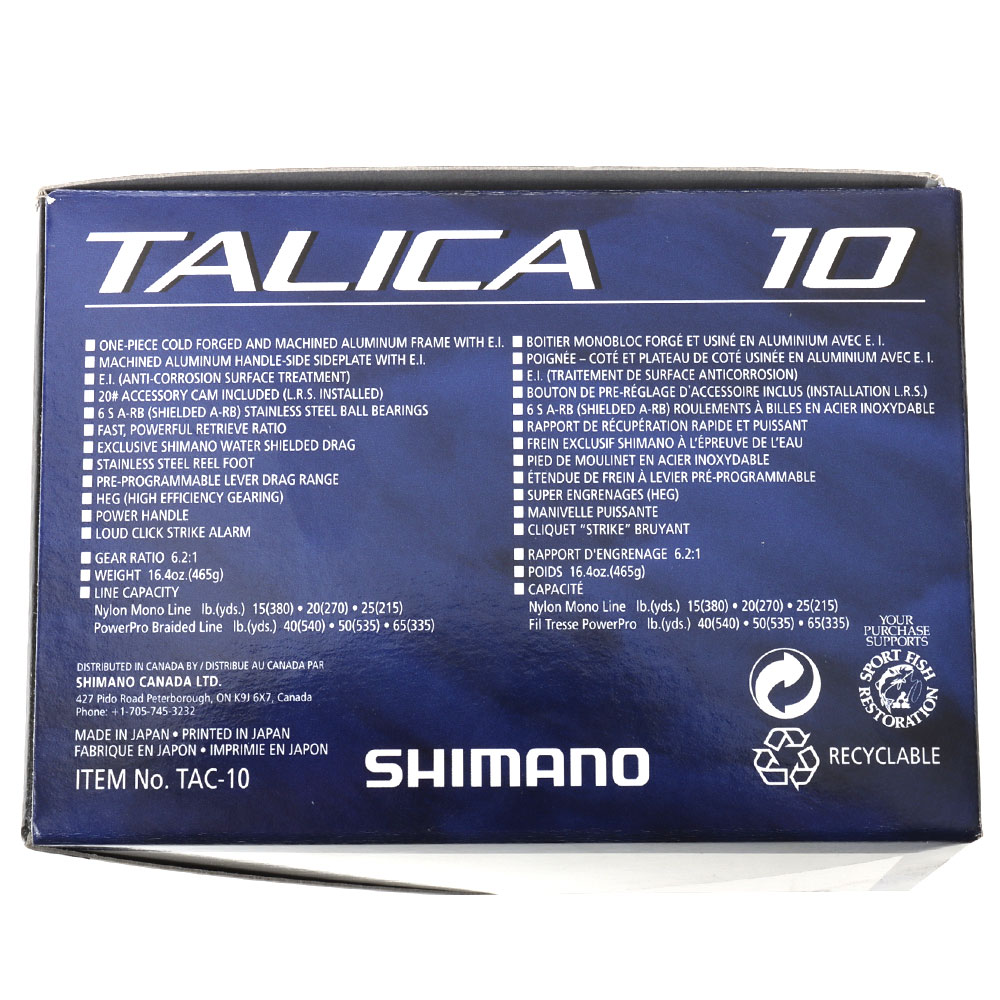Shimano Talica 10 Jigging Reel - Ex Display, Marked