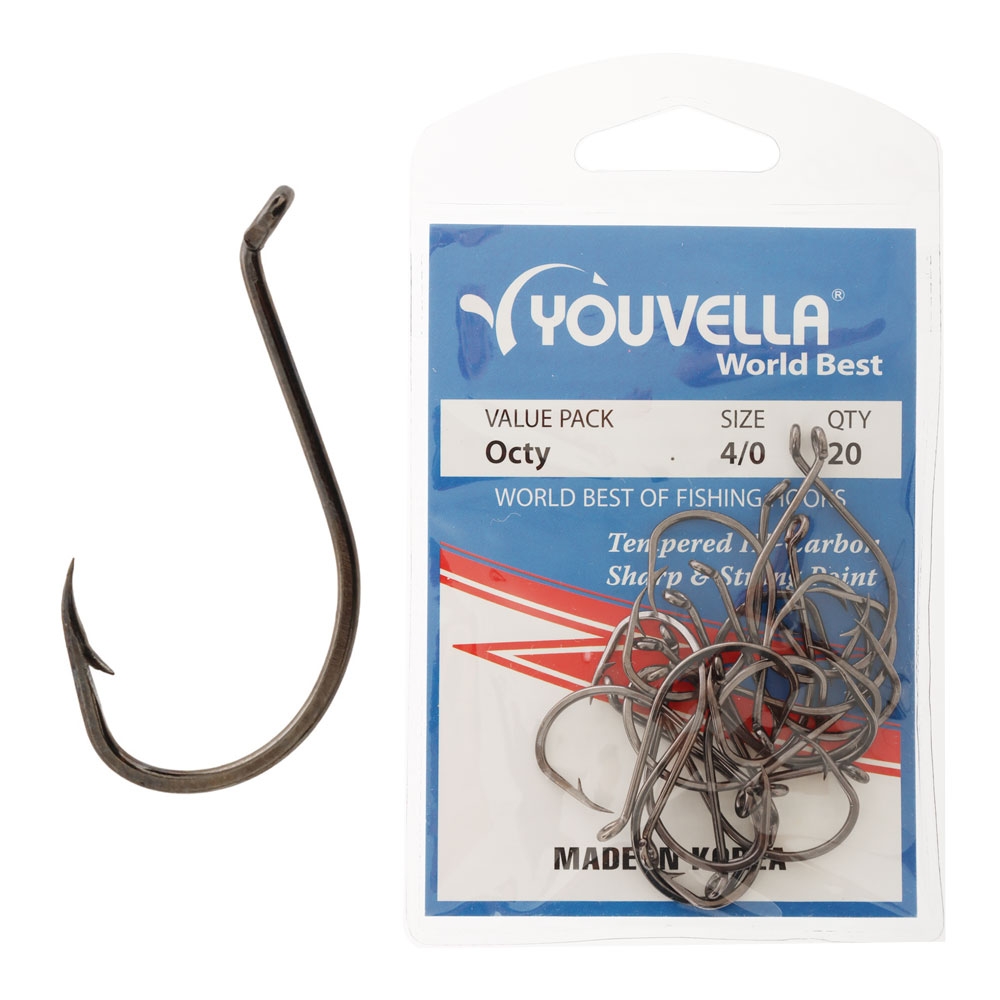 Youvella Hi-Carbon Octopus Hooks Value Pack 4/0 Qty 20