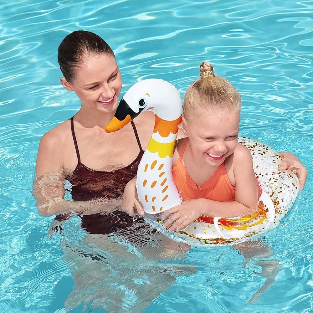 H2OGO! Shimmer N' Float Inflatable Swim Ring Swan