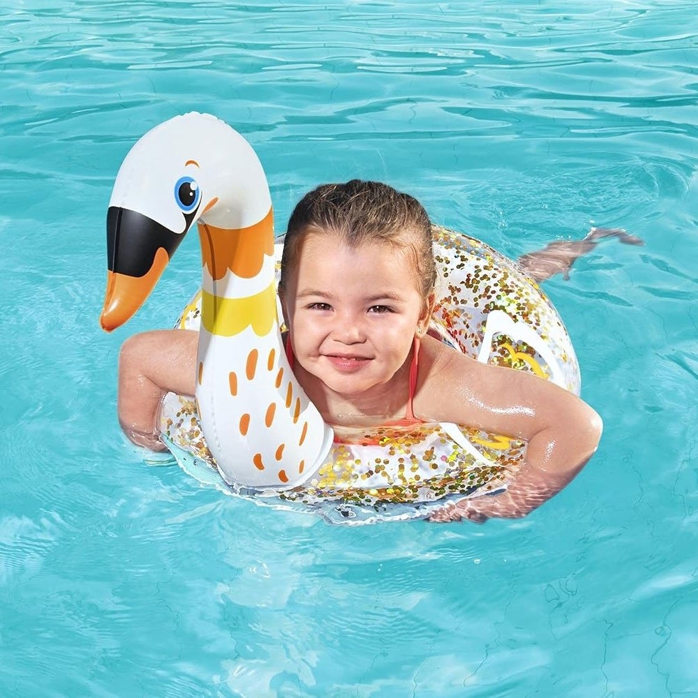 H2OGO! Shimmer N' Float Inflatable Swim Ring Swan