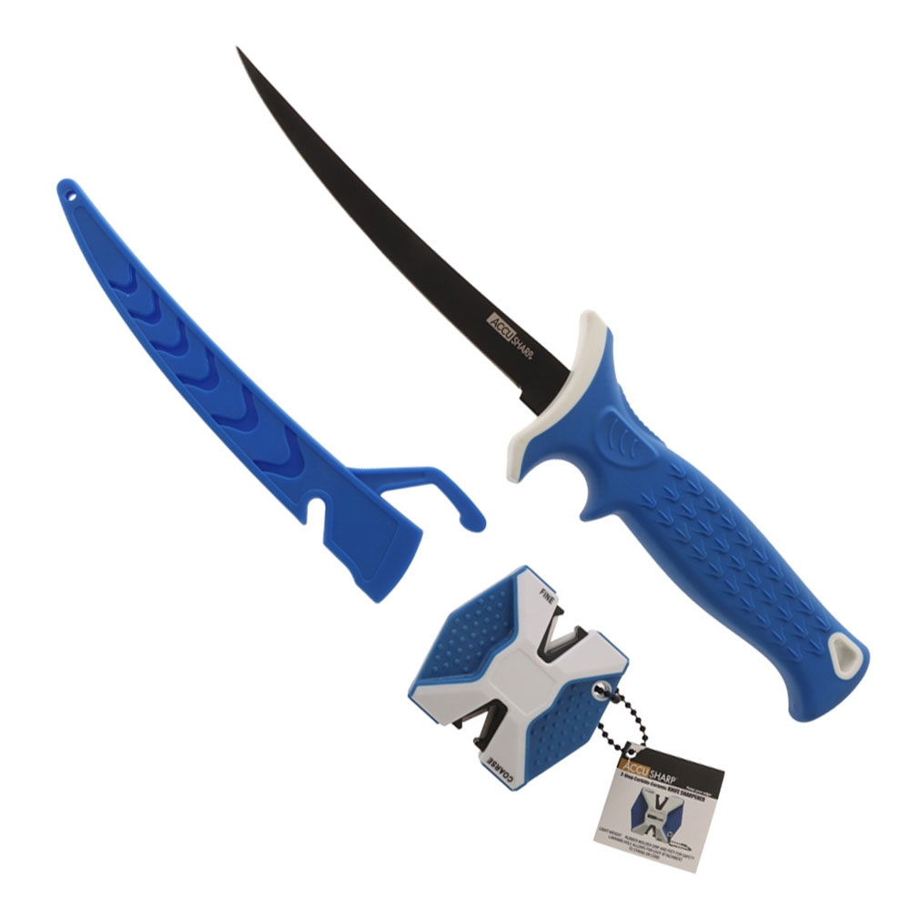 AccuSharp Fillet Knife with 2-Step Carbide-Ceramic Sharpener 6.5in