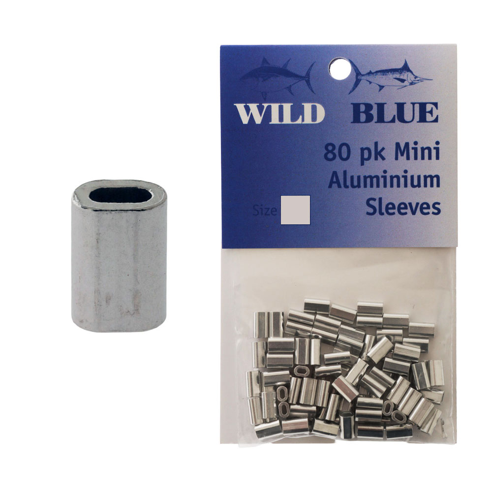 Wild Blue Tackle Mini Aluminium Crimp Sleeves Qty 80 1.5mm 80-130lb