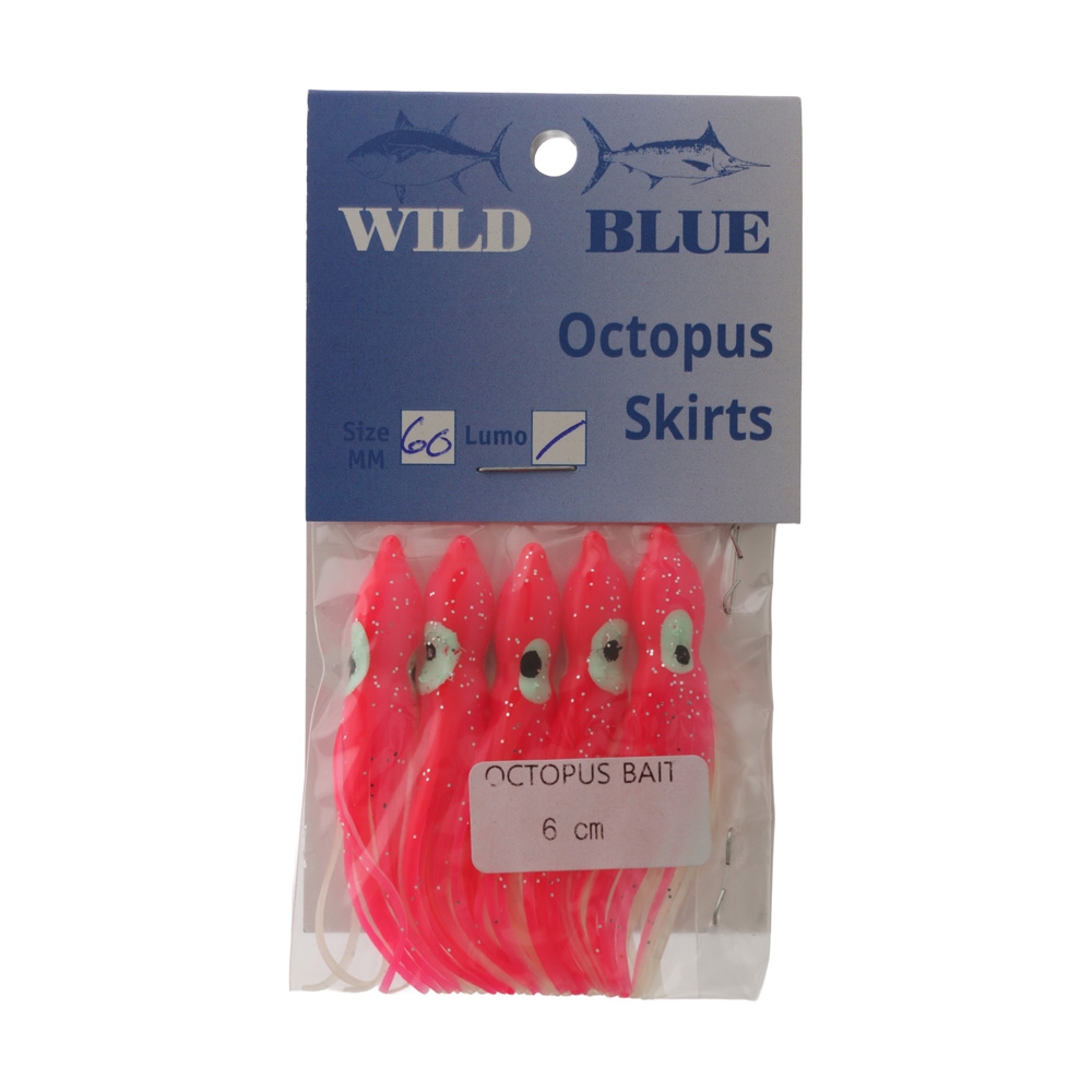 Wild Blue Tackle Octopus Skirt Qty 5 6cm Lumo Pink Untracked