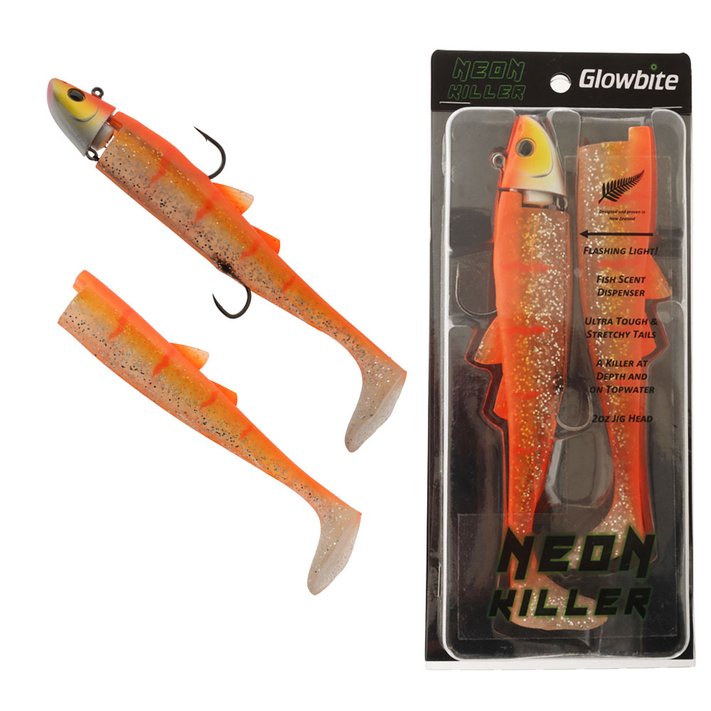 Glowbite Neon Killer Flashing Soft Bait Orange 56g