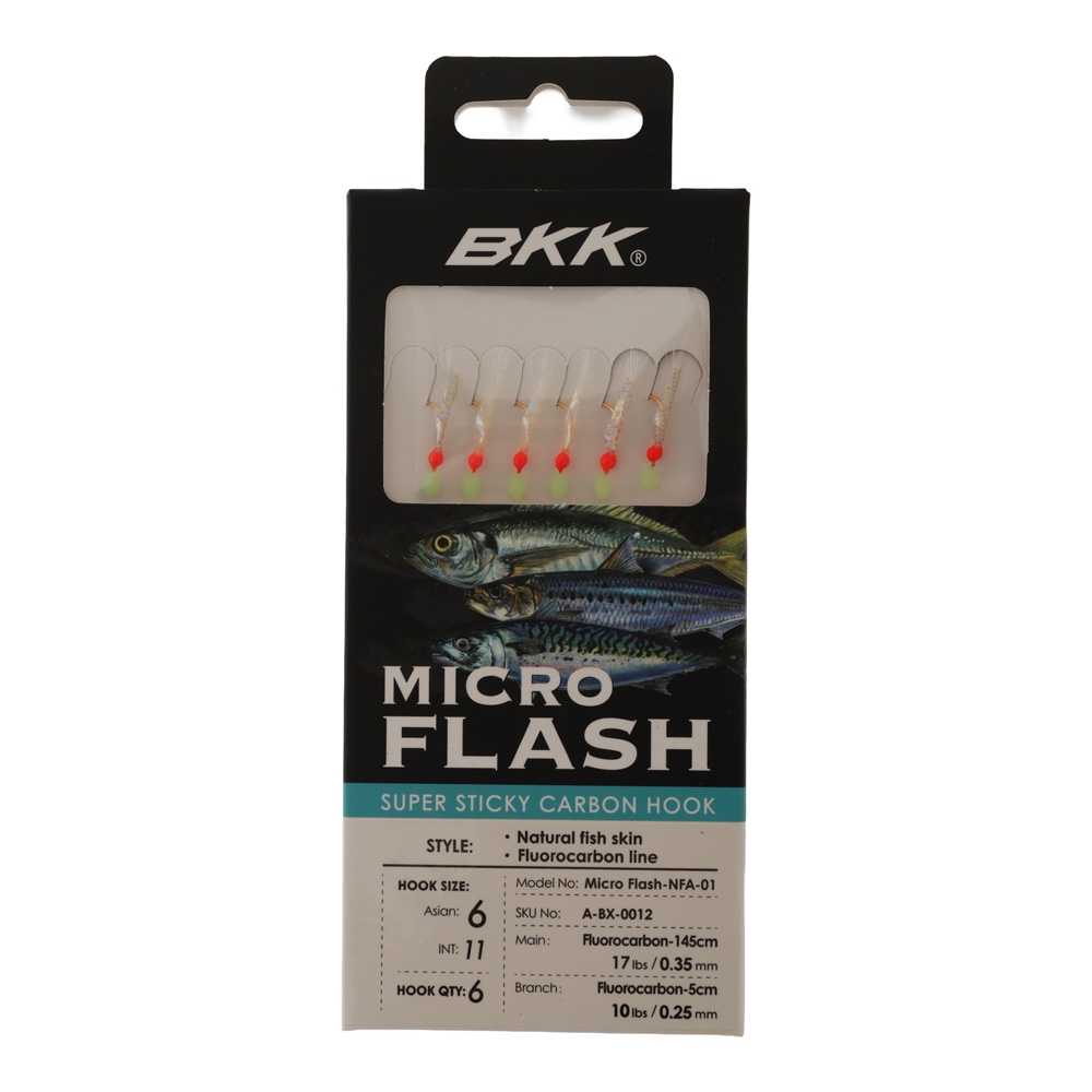 BKK Micro Flash Sabiki Rig Natural Qty 6 #6