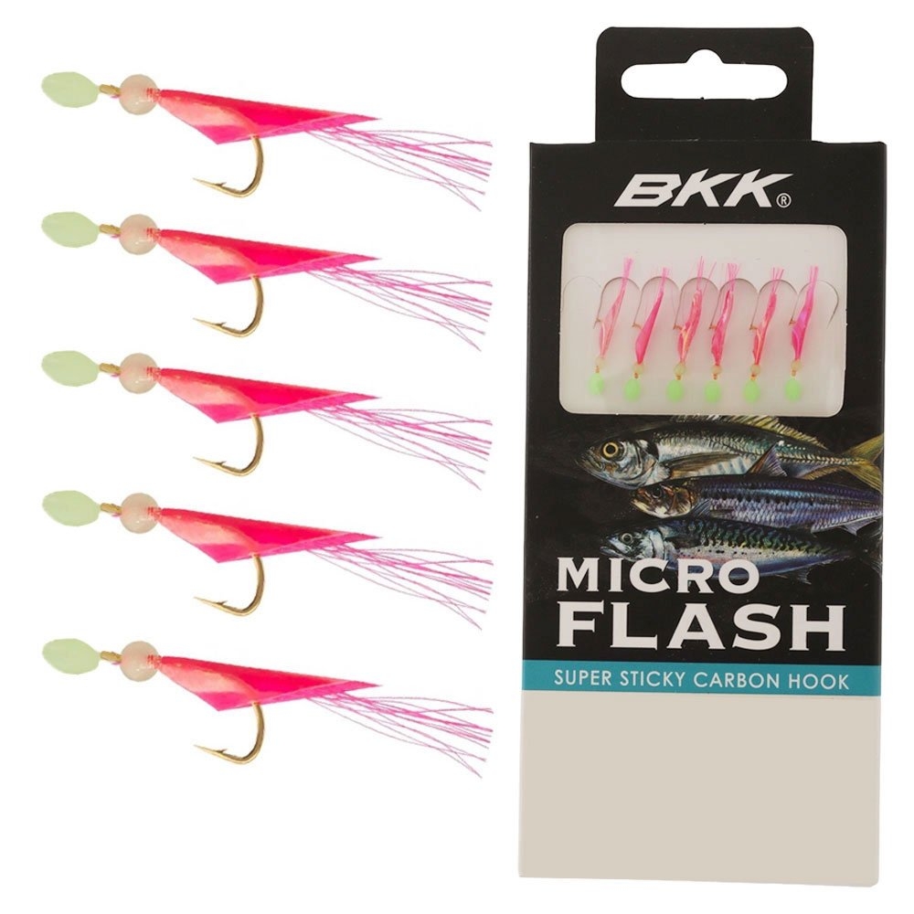BKK Micro Flash Sabiki Rig Pink Qty 6