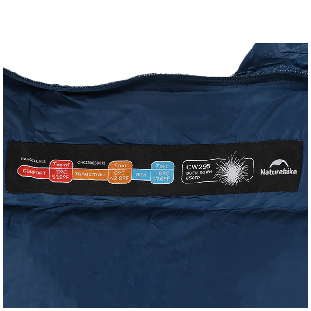 Naturehike CW295 Cicada Wing Duck Down Envelope Sleeping Bag Navy Blue