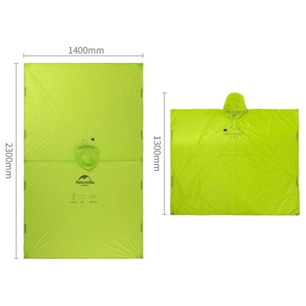 Naturehike 20D Hiking Poncho / Mat / Canopy Green