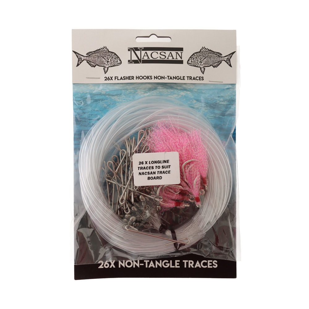 Nacsan Non-Tangle Longline Trace with Flasher Qty 26