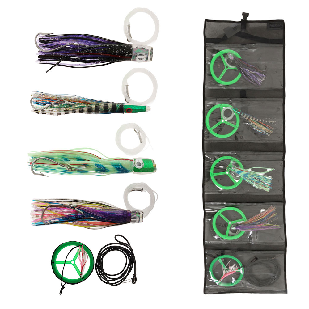 Nacsan Rigged Game Lure 4-Pack with Trolling Bungee