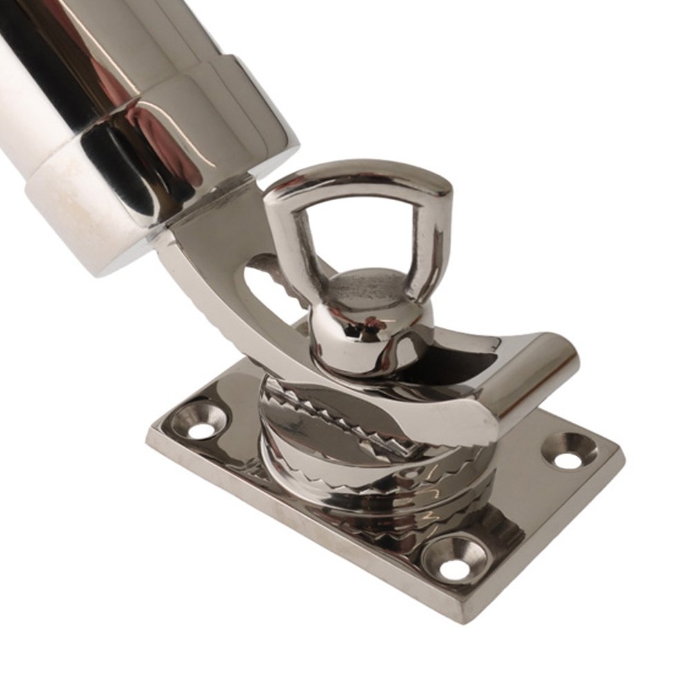 Nacsan 316SS 360-Degree Adjustable Deck Mount Rod Holder