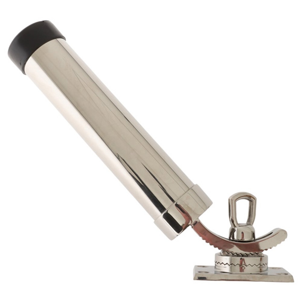 Nacsan 316SS 360-Degree Adjustable Deck Mount Rod Holder