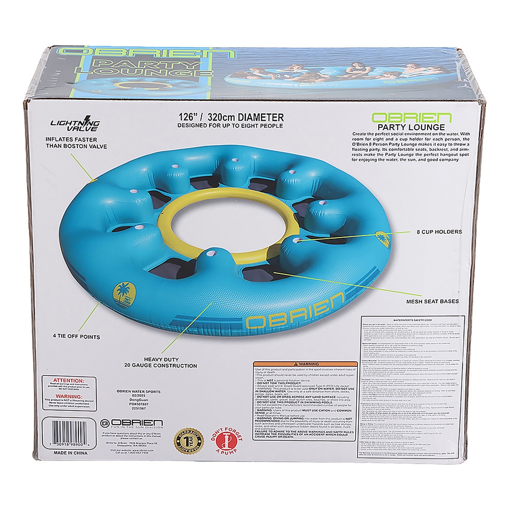 O'Brien 8-Person Inflatable Party Lounge Pool Float