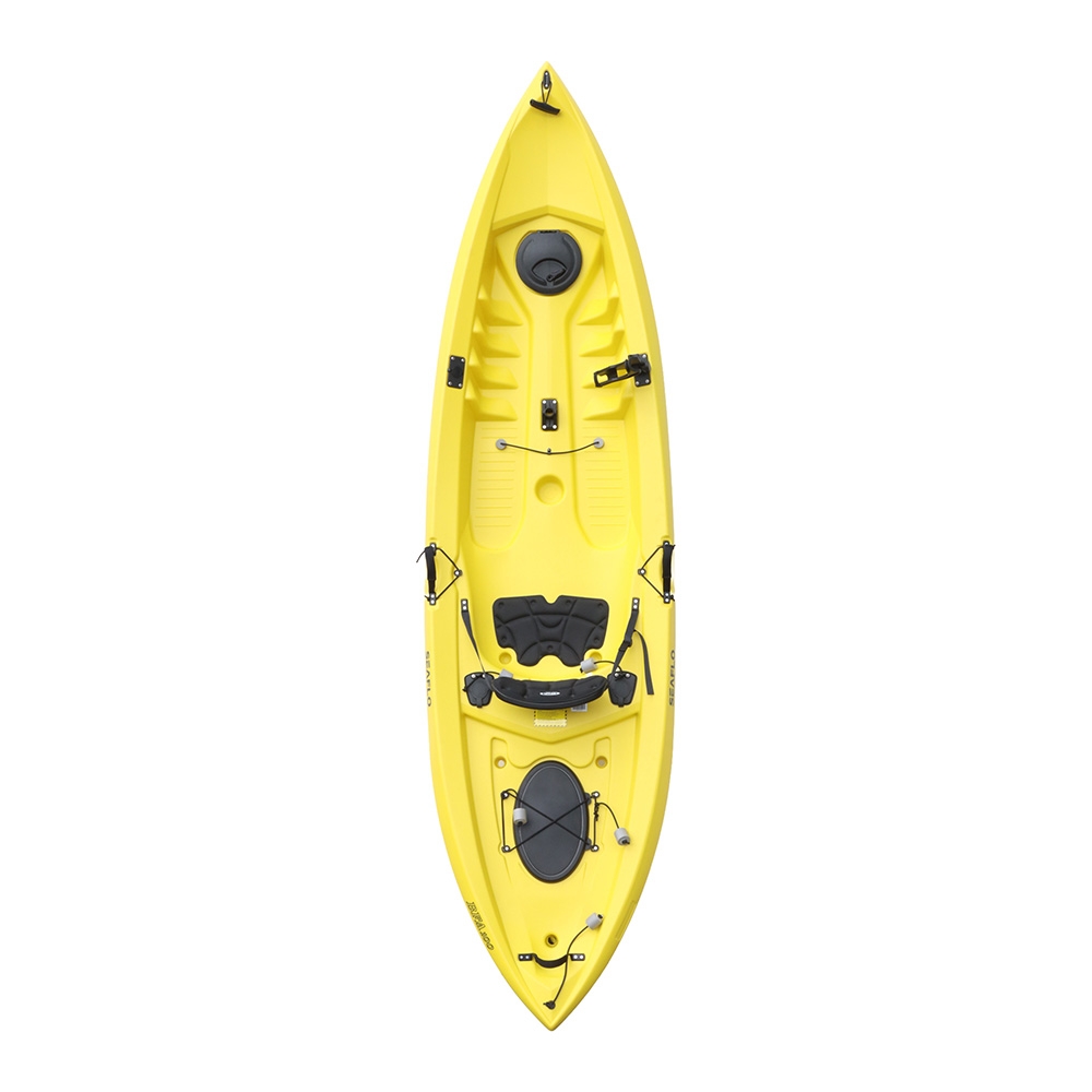 Seaflo Sit-on-Top Fishing Kayak with Built-In Wheel 10ft Yellow