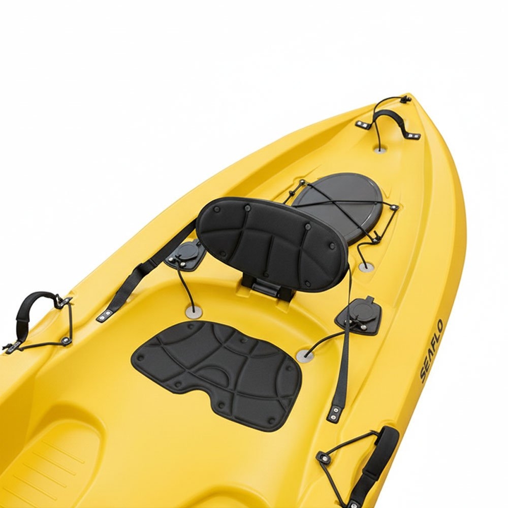 Seaflo Fishing Kayak with Built in Wheel incl Paddle and Leash 10ft Yellow