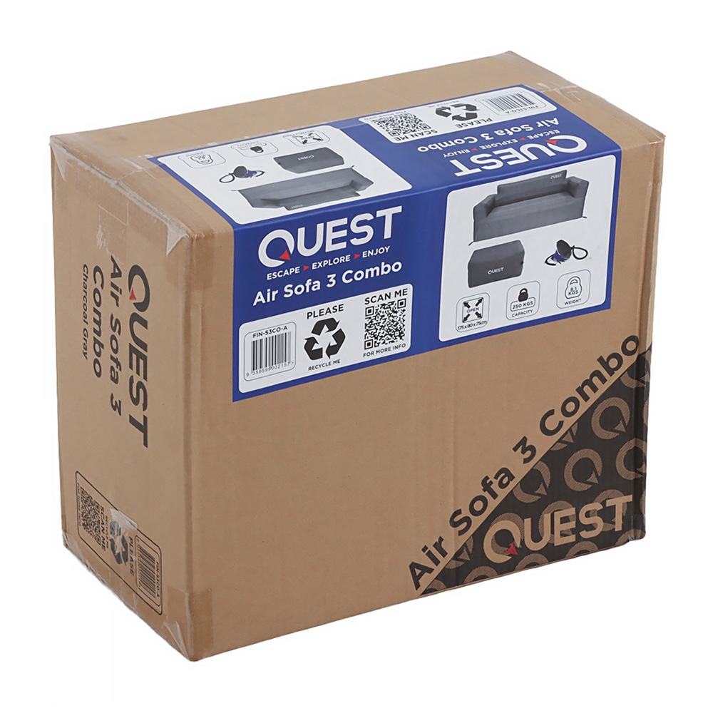 Quest 3-Seater Air Sofa with Footstool and Pump