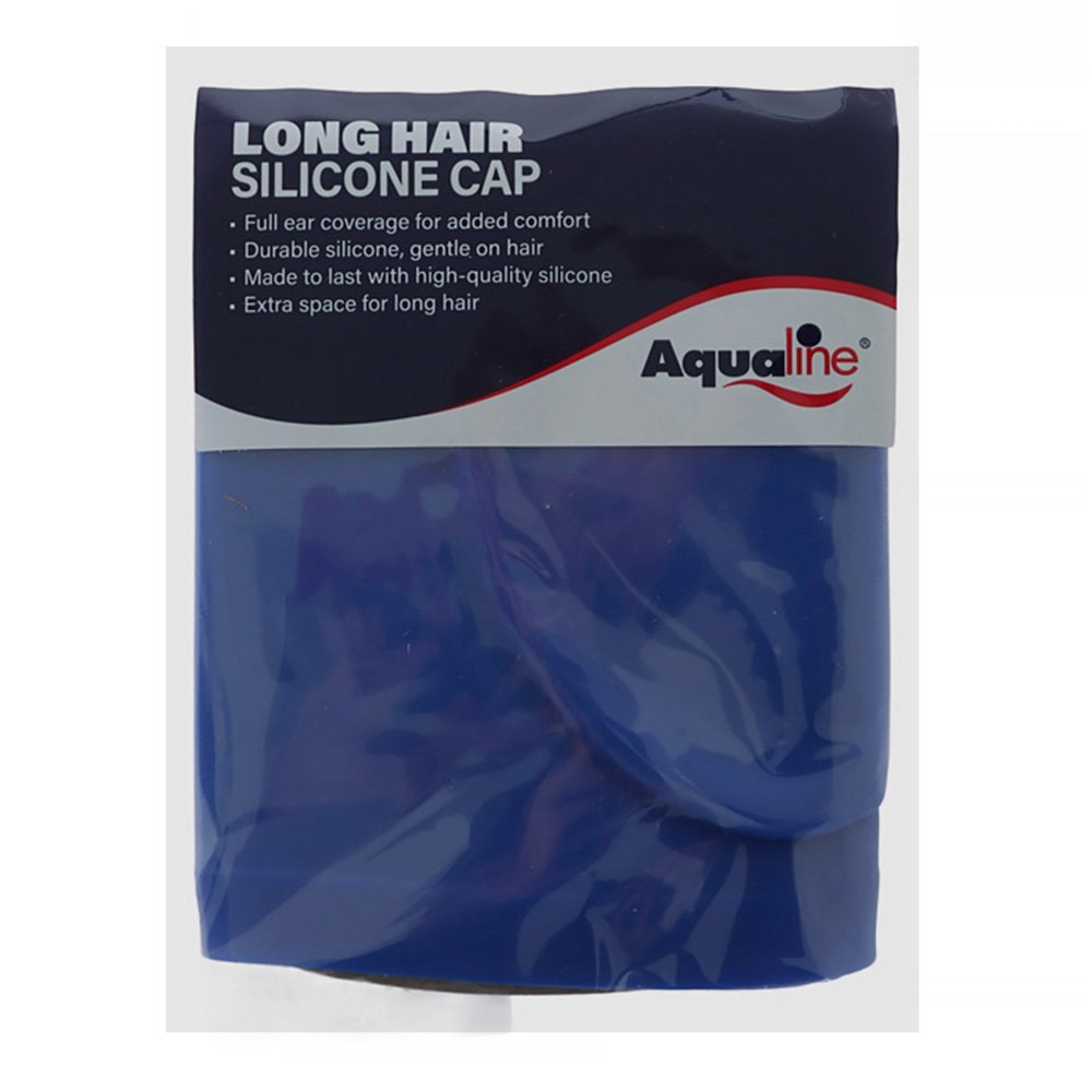 Aqualine Long Hair Silicone Swim Cap