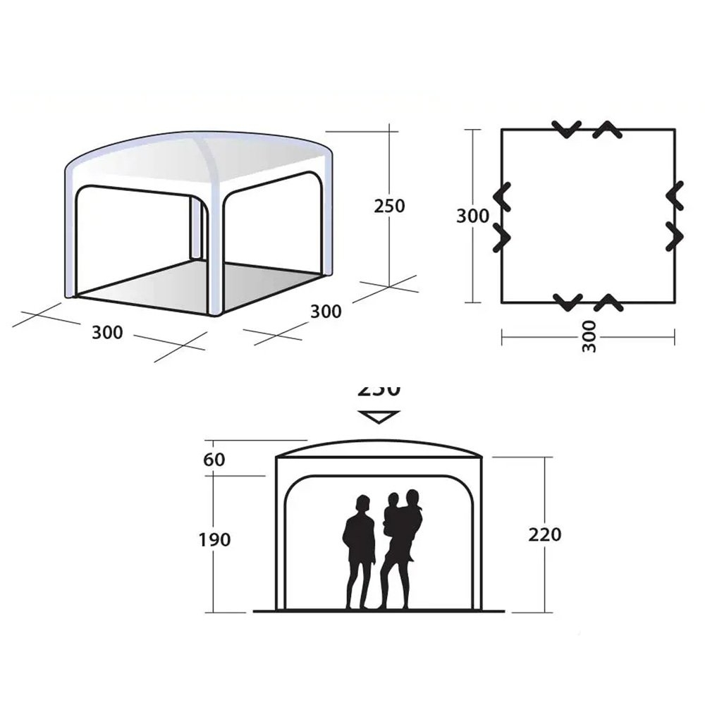Quest Inflatable Air Gazebo 3.0 V2 3x3m - Returned Item - used once