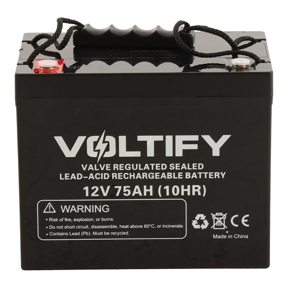 Voltify Deep Cycle AGM Sealed Lead-Acid SLA Rechargeable Battery 12V 75Ah