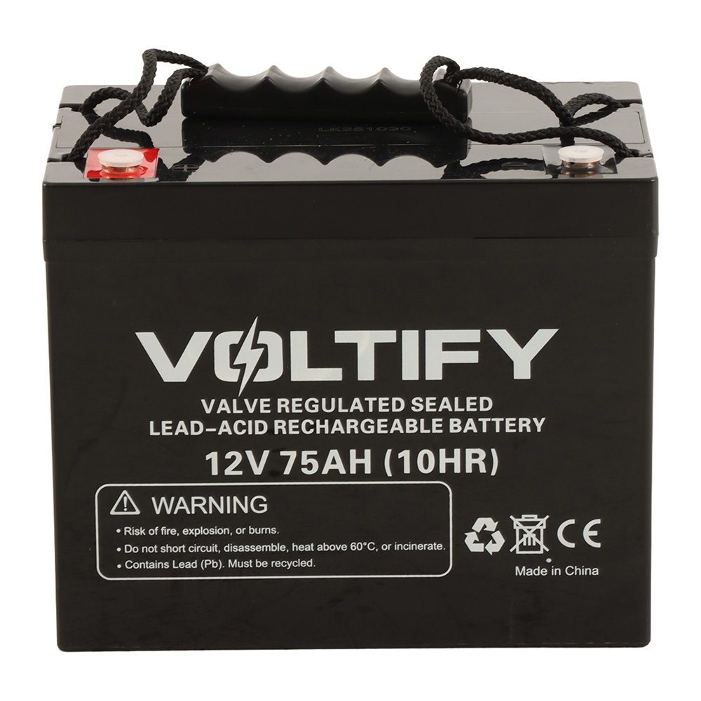 Voltify Deep Cycle AGM Sealed Lead-Acid SLA Rechargeable Battery 12V 75Ah
