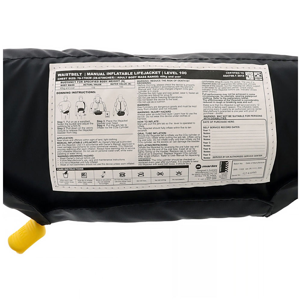 Marlin Manual Inflatable Waistbelt PFD Level 100