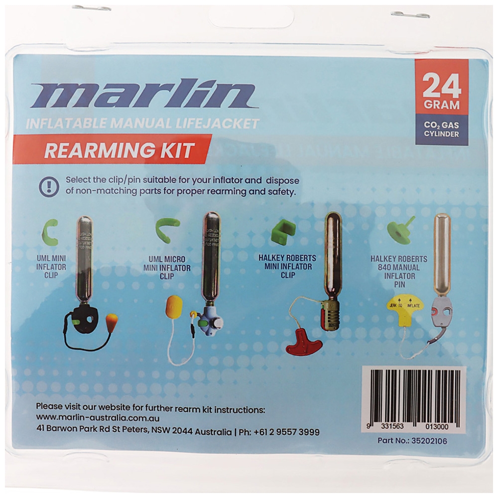 Marlin Manual Lifejacket Inflatable Re-Arming Kit 24g
