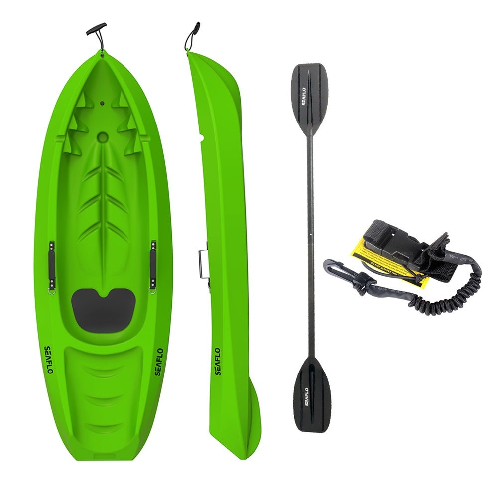 Seaflo Kids Kayak with Paddle and Leash Green