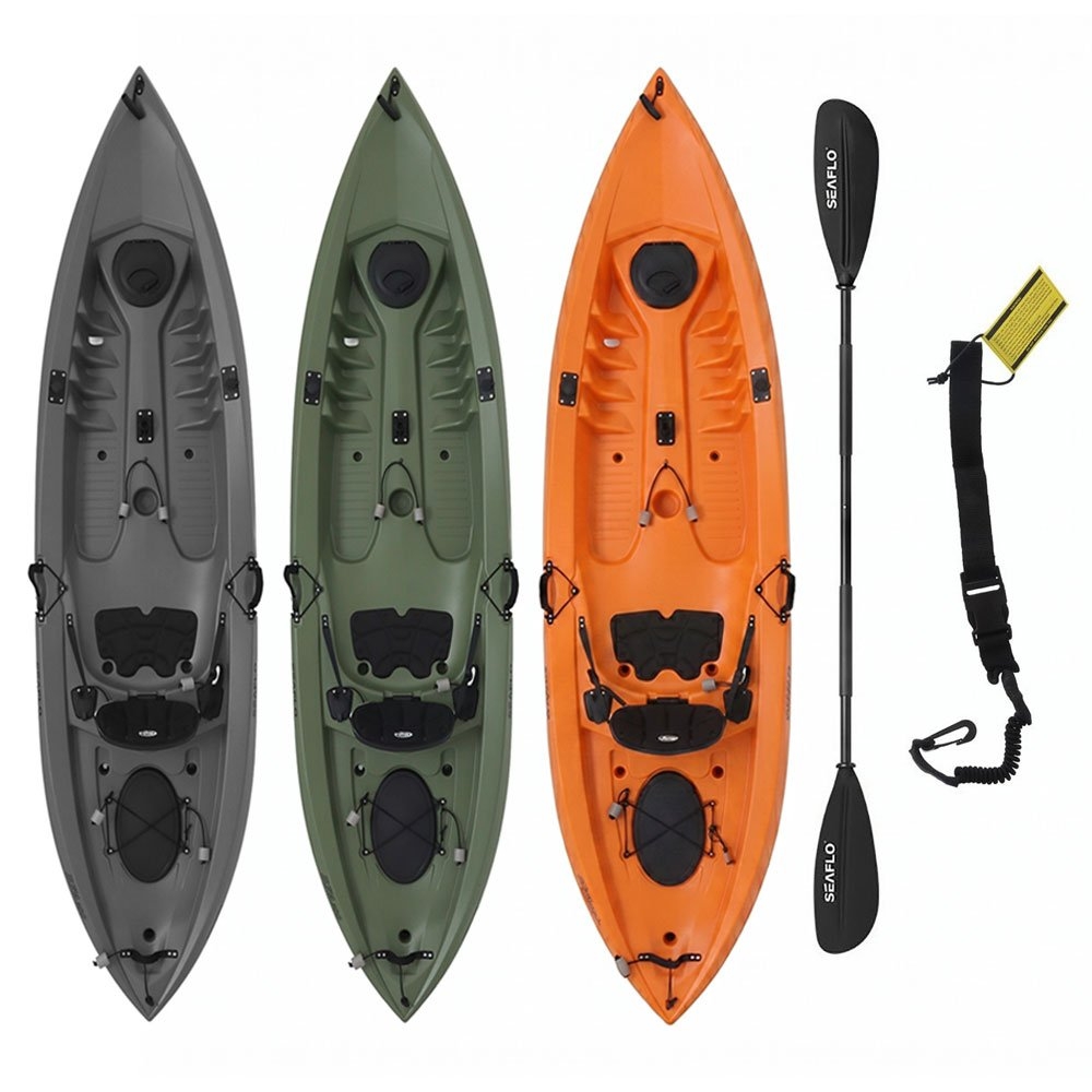 Seaflo Fishing Kayak with Built-In Wheel incl Paddle and Leash 10ft